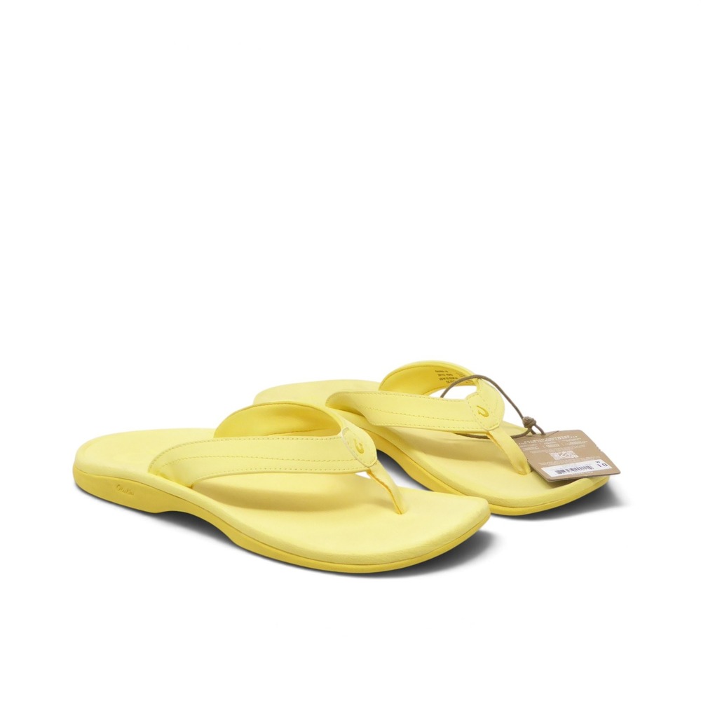 NEW OluKai Ohana Womens Flip Flops Yellow Sun Sandals Size 10